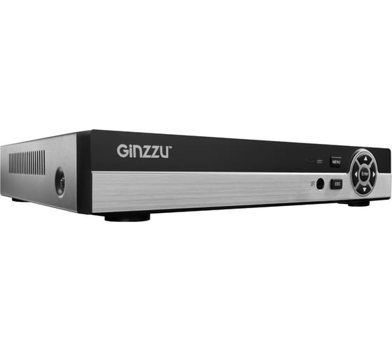 Комплект видеонаблюдения GINZZU HK-425D, 4ch, 1080N, HDMI, 2 уличные камеры 1.0Mp, IR20м, пластик 14233