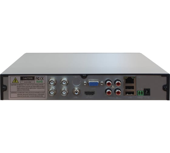 Комплект видеонаблюдения GINZZU HK-425D, 4ch, 1080N, HDMI, 2 уличные камеры 1.0Mp, IR20м, пластик 14233