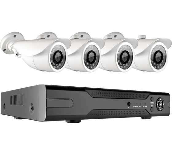 Комплект видеонаблюдения GINZZU HK-443D, 4ch, 1080N, HDMI, 4 уличных камеры 2.0Mp, IR20м 13452