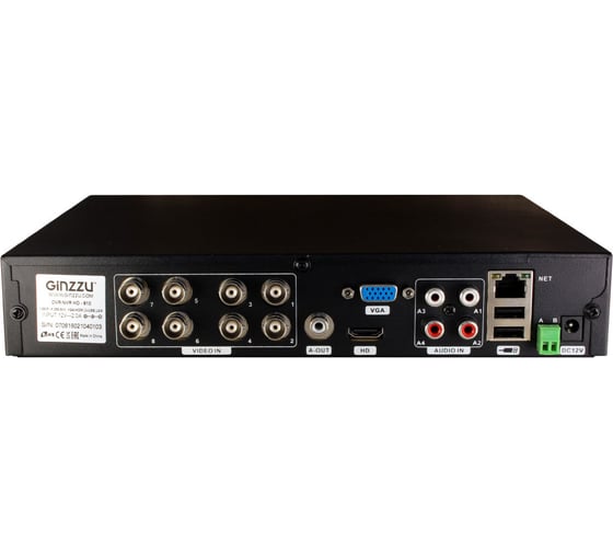Комплект видеонаблюдения GINZZU HK-840D, 8ch, 1080N, HDMI, 4 уличных камеры 1.0Mp, IR20м 13397