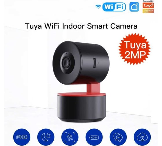 Камера Moes Smart camera Wi-Fi with voice control, 2 МП, 345 град., до 128 Гб, 5В WCM-P04
