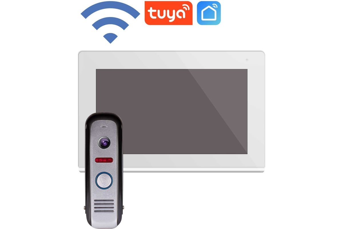 Комплект full hd видеодомофона Novihome Comfy 7 fhd wifi kit white с ...