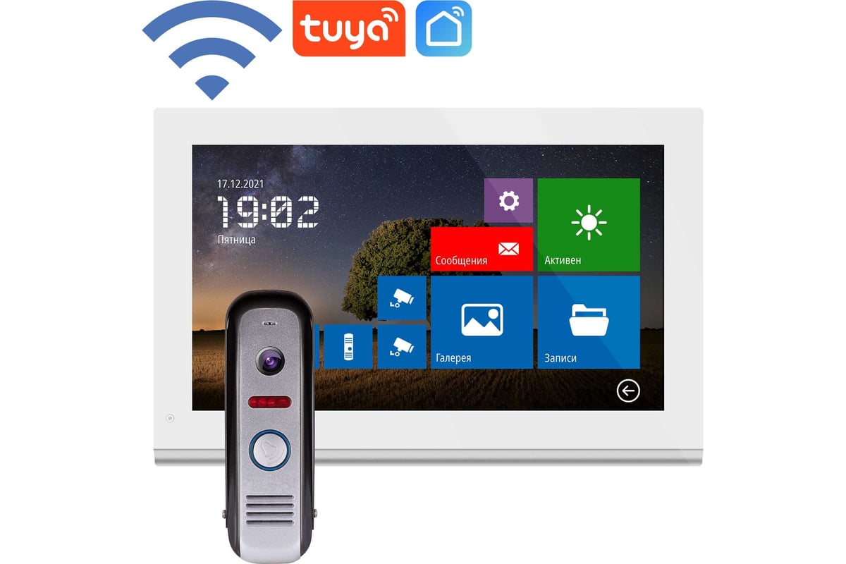 Комплект full hd видеодомофона Novihome Comfy 10 fhd wifi kit white с wifi  v. 4101 - выгодная цена, отзывы, характеристики, фото - купить в Москве и РФ