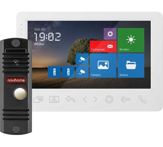Комплект full hd видеодомофона Novihome Surface 7 fhd kit white v. 4255