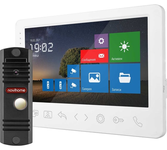 Комплект full hd видеодомофона Novihome Surface 7 fhd kit white v. 4255