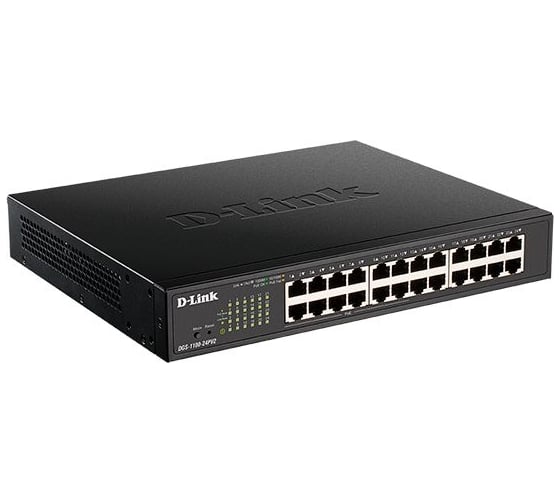 Настраиваемый l2 коммутатор d-link c 24 портами 10/100/1000base-t 12 портов рое 802.3af/at, poe-бюджет 100 вт DGS-1100-24PV2/A2A 1