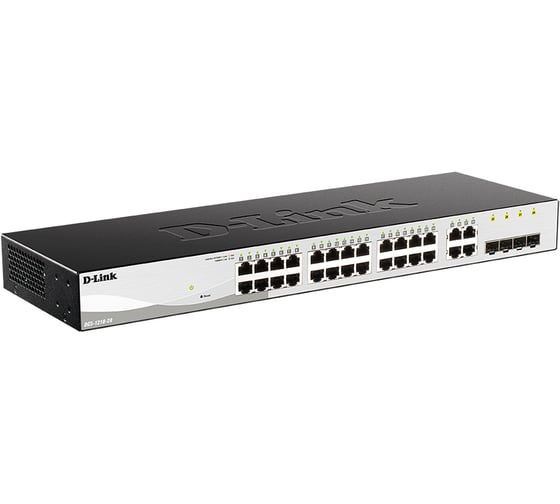 Настраиваемый l2 коммутатор d-link с 24 портами 10/100/1000base-t и 4 комбо-портами 100/1000base-t/sfp DGS-1210-28/F3A 1