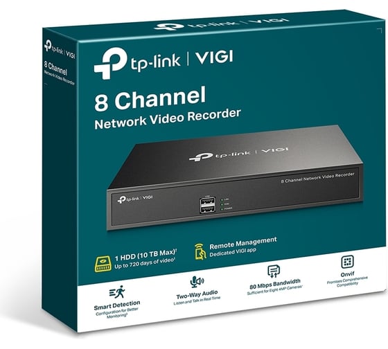 8-канальный сетевой видеорегистратор poe TP-Link VIGI NVR1008H