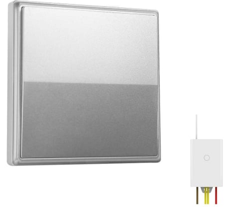 Беспроводной выключатель GRITT Elegance 1 клавиша серый металлик комплект: 1 выключатель, 1 радиореле 500Вт 12137