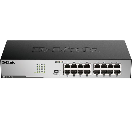 Неуправляемый коммутатор d-link с 16 портами 10/100/1000base-t DGS-1016D/I1A