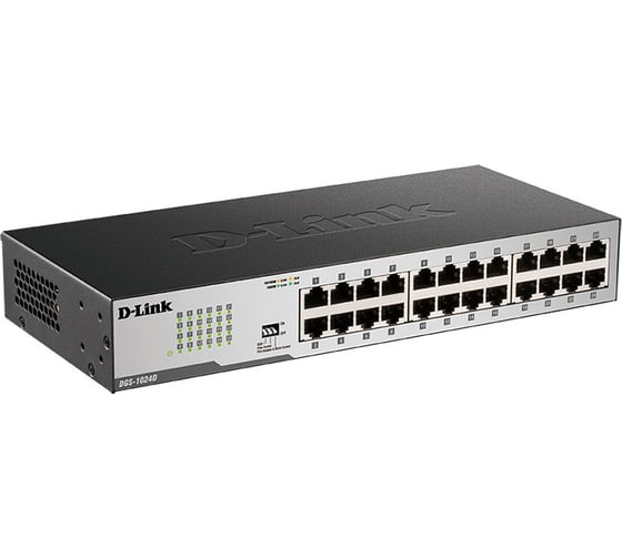Неуправляемый коммутатор d-link с 24 портами 10/100/1000base-t DGS-1024D/I1A