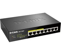 Неуправляемый коммутатор d-link с 8 портами 10/100/1000base-t, 4 порта poe 802.3af/at, poe-бюджет 80 вт DGS-1008P/E1A