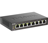 Неуправляемый коммутатор d-link с 8 портами 10/100/1000base-t, 4 порта poe 802.3af/at, poe-бюджет 80 вт DGS-1008P/F1A