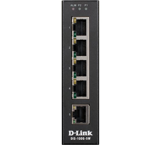 Промышленный неуправляемый коммутатор d-link с 5 портами 10/100/1000base-t DIS-100G-5W/A1A