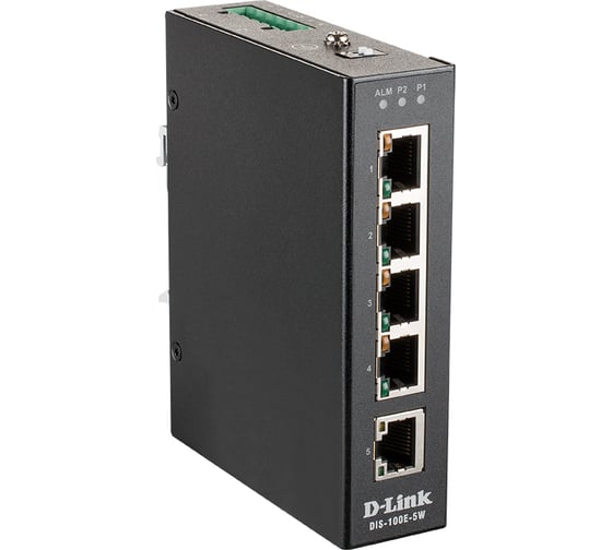 Промышленный неуправляемый коммутатор d-link с 5 портами 10/100base-tx DIS-100E-5W/A1A 1