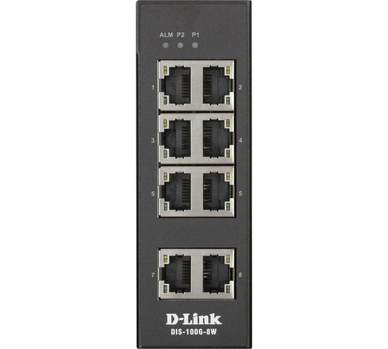 Промышленный неуправляемый коммутатор d-link с 8 портами 10/100/1000base-t DIS-100G-8W/A1A