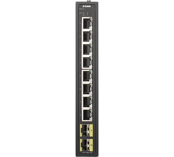 Промышленный неуправляемый коммутатор d-link с 8 портами 10/100/1000base-t и 2 портами 1000base-x sfp DIS-100G-10S/A2A