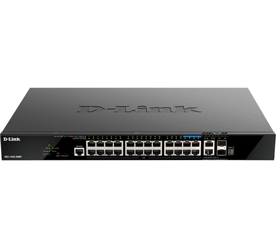 Управляемый l3 poe-коммутато d-link стек, 20x1000base-t, 4x2.5gbase-t, 2x10gbase-t, 2x10gbase-x sfp+ DGS-1520-28MP/A1A 1