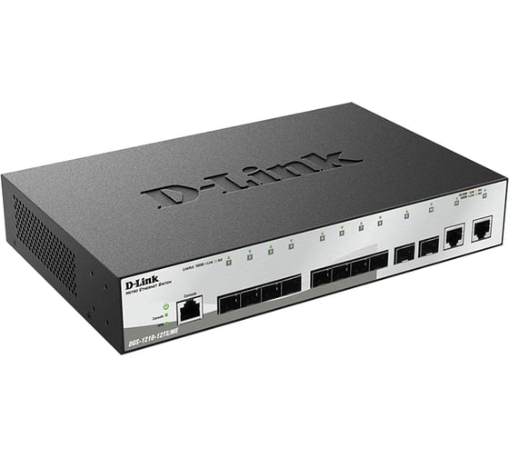 Управляемый l2 коммутатор d-link с 10 портами 1000base-x sfp и 2 портами 10/100/1000base-t DGS-1210-12TS/ME/B1A 1