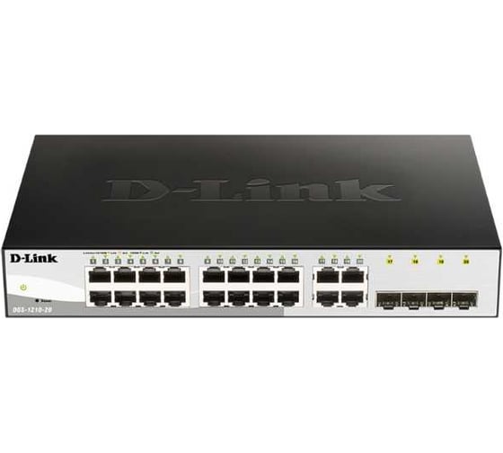 Управляемый l2 коммутатор d-link с 16 портами 10/100/1000base-t и 4 комбо-портами 100/1000base-t/sfp DGS-1210-20/FL1A