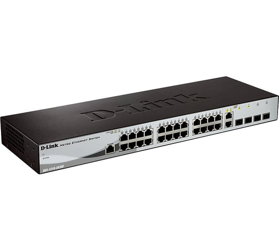 Управляемый l2 коммутатор с 24 портами 10/100base-tx, 2 портами 100/1000base-x sfp и 2 комбо-портами 100/1000base-t/sfp d-link DES-1210-28/ME/B3B