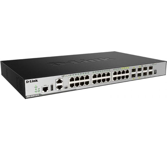 Управляемый l3 коммутатор d-link Proj стек, 20x1000base-t, 4x10gbase-x sfp+, 4xcombo 1000base-t/sfp, по si DGS-3630-28TC/A2ASI 1