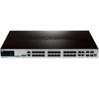 Управляемый стекируемый коммутатор d-link Proj уровня 3, с 20 портами sfp, 4 комбо-портами 10/100/1000base-t/sfp, 4 портами DGS-3620-28SC/B1AEI