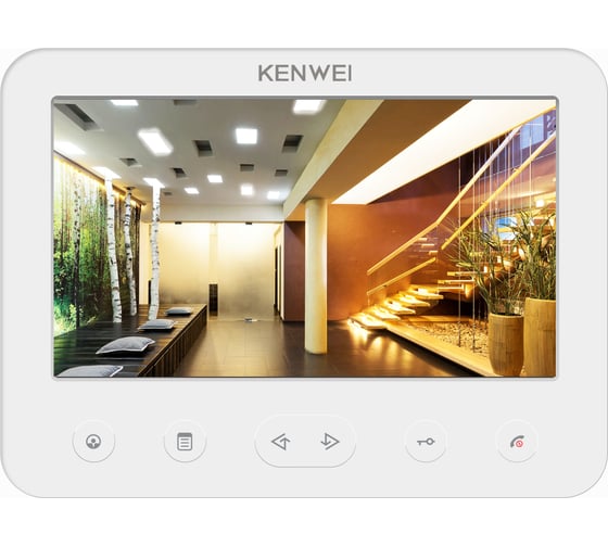 Цветной монитор видеодомофона без трубки hands-free (белый) Kenwei KW-E706FC-W100 CC000001051