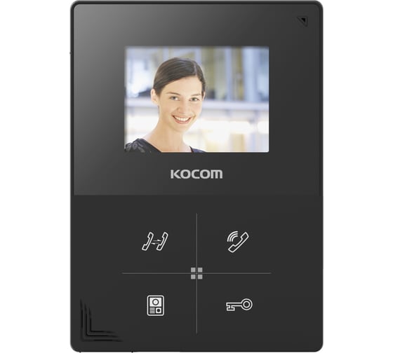Цветной монитор видеодомофона без трубки hands-free KOCOM KCV-401EV черный СП9306
