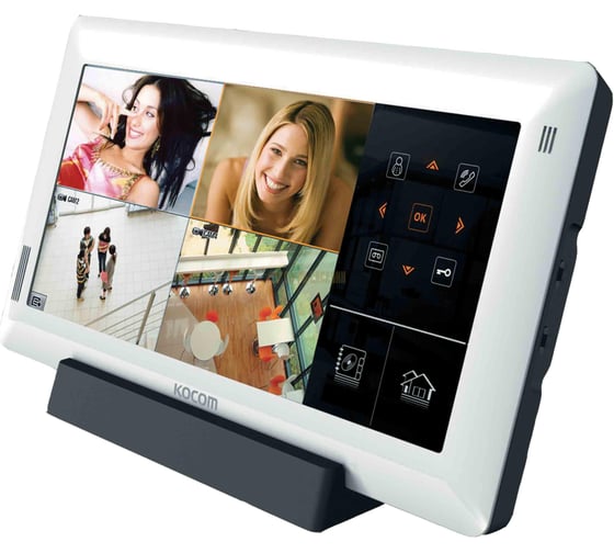 Цветной монитор видеодомофона без трубки hands-free KOCOM KVR-A510 белый встроенный DVR СП16664