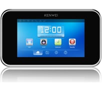 Цветной монитор видеодомофона без трубки (черный тач скрин) Kenwei hands-free KW-S702TC СП17718