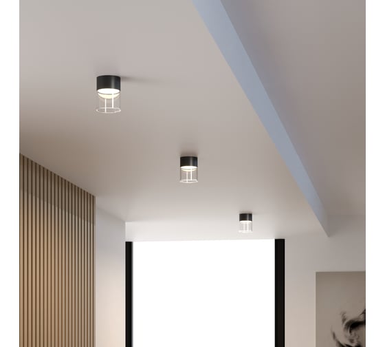 Потолочный светодиодный светильник Elektrostandard 10w 4000к 25047/led черный/прозрачный a064709