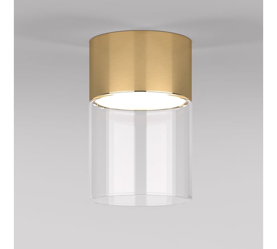 Потолочный светодиодный светильник Elektrostandard 10w 4000к 25047/led латунь/прозрачный a064707