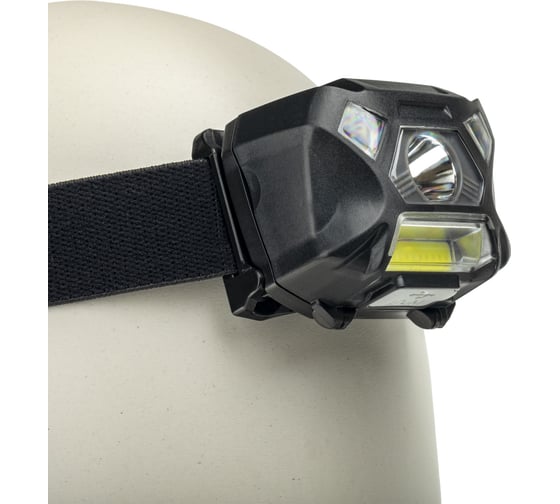 Налобный фонарь RITTER LED регулируемый ремень датчик дв 5 режима 3Вт+3Вт 1200 мАч 140Лм IP44 56208 9