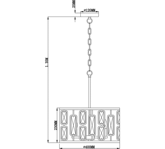 Подвесной светильник ESCADA 2102/4S Е27*60W Chrome 2102/4S Chrome
