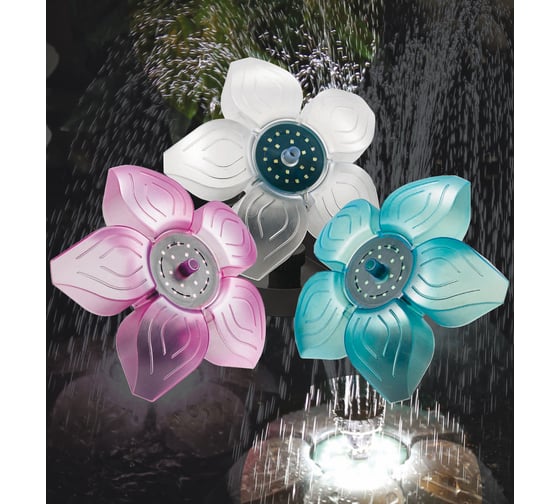 Тройная плавающая подводно/надводная подсветка для сада и пруда SICCE FLOWER LED TRIO KIT, цвет белый LLF003E
