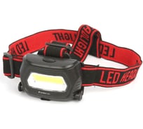 Налобный аккумуляторный фонарь, черный, COB 3Вт, 3 режима, пластик Ultraflash LED5359 13803