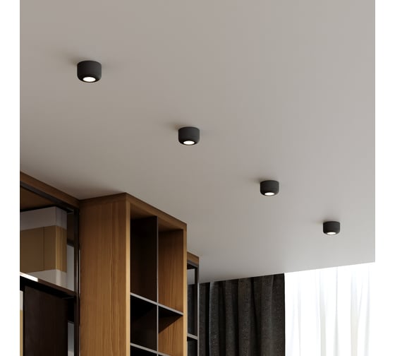 Встраиваемый светодиодный светильник Elektrostandard onde 7w 4000k 25088/led чёрный a064200