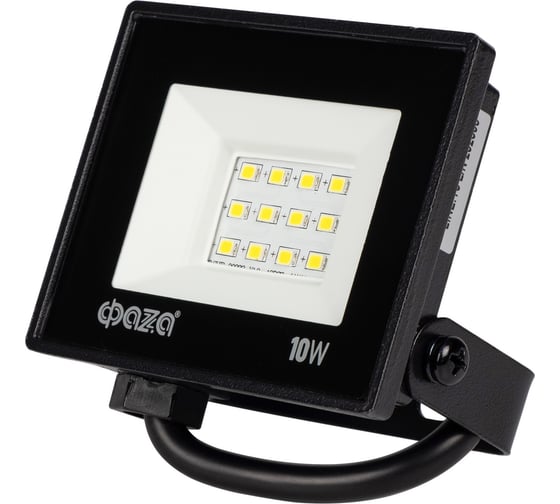 Светодиодный прожектор ФАZА СДО-20 10Вт 6500К IP65 230В BL ДО прозр. закален. стекло 5047242