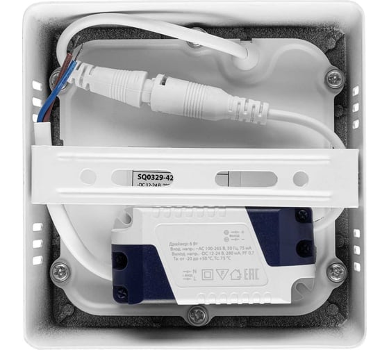 Накладной светодиодный светильник TDM ELECTRIC Даунлайт НАРОДНЫЙ СПО квадрат, белый, алюминий, 6Вт, 6500К SQ0329-4202