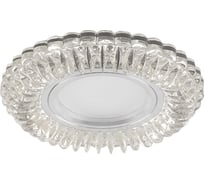 Потолочный встраиваемый светильник FERON CD904 со светодиод. подсветкой прозрачный + синий 32542