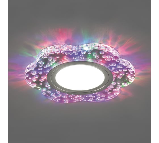 Встраиваемый потолочный светильник FERON со разноцветной LED подсветкой MR16 G5.3, прозрачный 32540 1