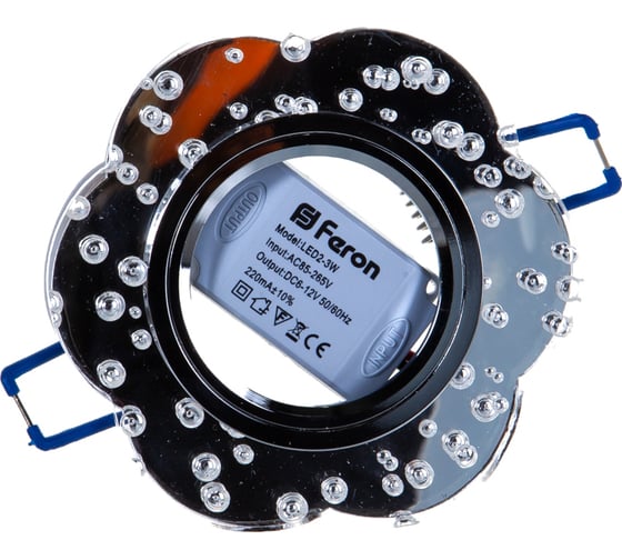 Встраиваемый потолочный светильник FERON со разноцветной LED подсветкой MR16 G5.3, прозрачный 32540