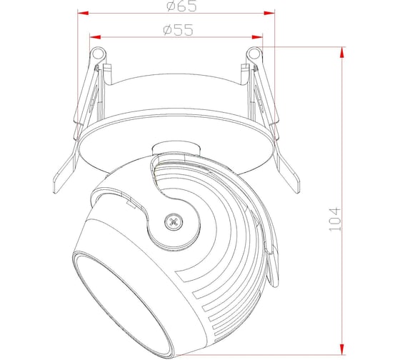 Поворотный встраиваемый светодиодный светильник FIBERLI 7002-ZZ10W(W) 12130501