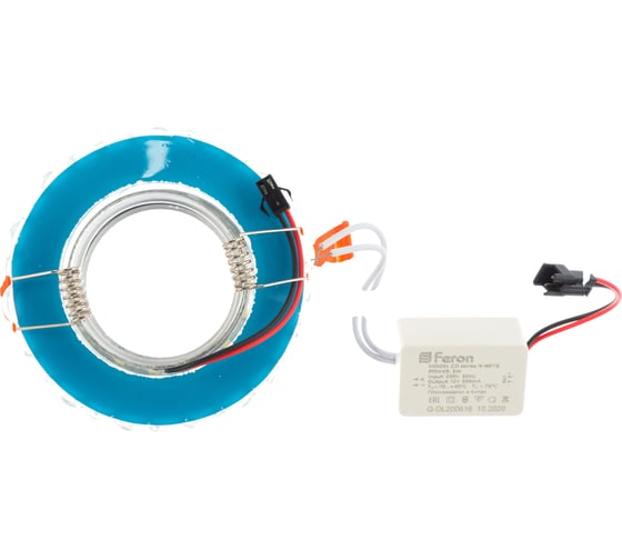 Встраиваемый потолочный светильник FERON с белой LED подсветкой, прозрач, CD908 MR16 G5.3 28891