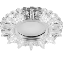 Встраиваемый потолочный светильник FERON со светодиод подсветкой, прозрач, хром, CD910 28893