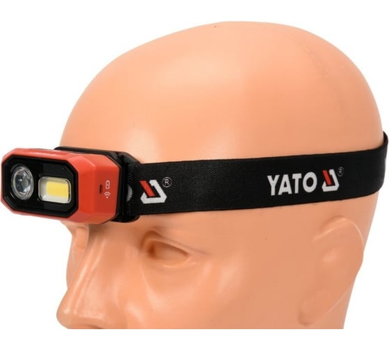 Налобный аккумуляторный фонарь YATO 480лм (датчик движения) YT-08592