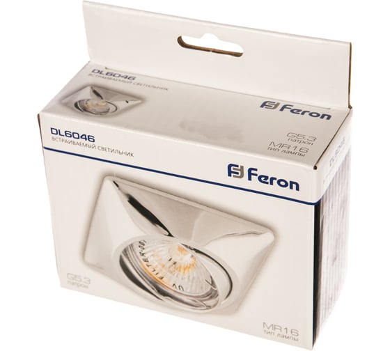Встраиваемый потолочный светильник FERON MR16 G5.3 хром, поворот, DL6046 28881