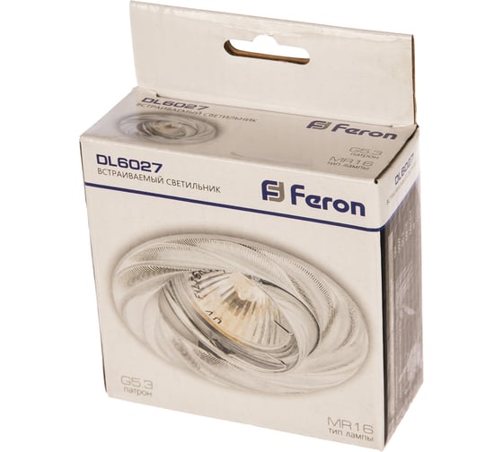 Встраиваемый потолочный светильник FERON MR16 G5.3 хром, поворот, DL6027 28875