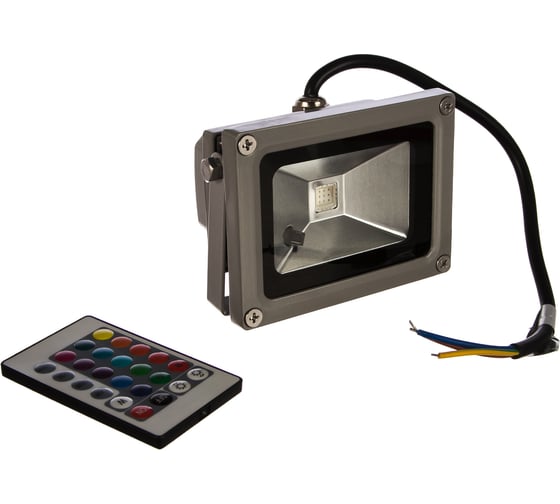 Светодиодный прожектор с пультом ДУ Uniel ULF-S01-10W/RGB/RC IP65 110-240В. Мультиколор. 7467